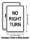 No Right Turn A-Frame Signs, Decals, or Panels