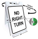 No Right Turn A-Frame Signs, Decals, or Panels