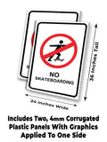 No Skateboarding A-Frame Signs, Decals, or Panels