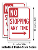 No Stopping Any Time A-Frame Signs, Decals, or Panels