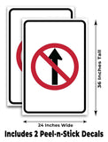 No Straight Ahead A-Frame Signs, Decals, or Panels