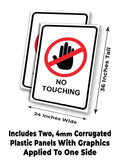 No Touching A-Frame Signs, Decals, or Panels