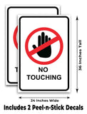 No Touching A-Frame Signs, Decals, or Panels