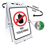 No Touching A-Frame Signs, Decals, or Panels