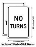 No Turns A-Frame Signs, Decals, or Panels