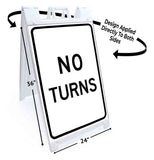 No Turns A-Frame Signs, Decals, or Panels