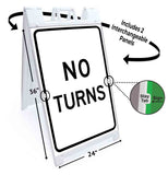 No Turns A-Frame Signs, Decals, or Panels