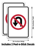 No U-Turns A-Frame Signs, Decals, or Panels