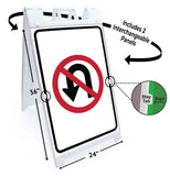 No U-Turns A-Frame Signs, Decals, or Panels