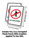 No Walking A-Frame Signs, Decals, or Panels