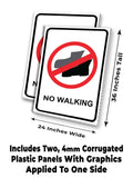 No Walking A-Frame Signs, Decals, or Panels