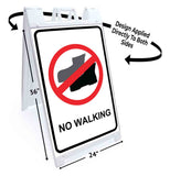 No Walking A-Frame Signs, Decals, or Panels