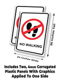 No Walking A-Frame Signs, Decals, or Panels