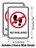 No Walking A-Frame Signs, Decals, or Panels