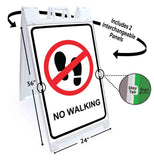 No Walking A-Frame Signs, Decals, or Panels