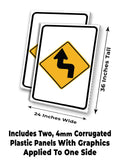 Reverse Turn Left A-Frame Signs, Decals, or Panels