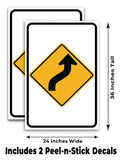 Right Reverse Curve A-Frame Signs, Decals, or Panels