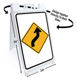Right Reverse Curve A-Frame Signs, Decals, or Panels
