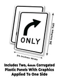 Right Turn Only A-Frame Signs, Decals, or Panels