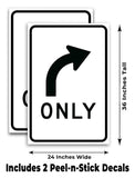 Right Turn Only A-Frame Signs, Decals, or Panels