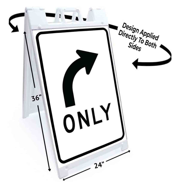 Right Turn Only A-Frame Signs, Decals, or Panels