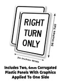 Right Turn Only A-Frame Signs, Decals, or Panels