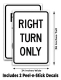 Right Turn Only A-Frame Signs, Decals, or Panels