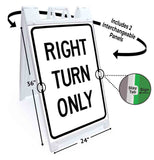 Right Turn Only A-Frame Signs, Decals, or Panels