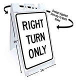 Right Turn Only A-Frame Signs, Decals, or Panels