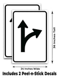 Right Turn or Straight A-Frame Signs, Decals, or Panels