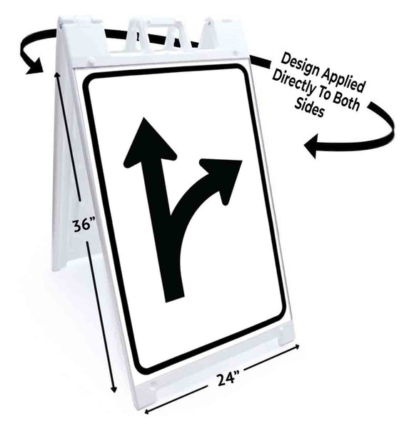 Right Turn or Straight A-Frame Signs, Decals, or Panels
