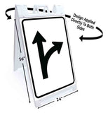 Right Turn or Straight A-Frame Signs, Decals, or Panels