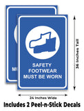 Safety Footwear Must Be Worn A-Frame Signs, Decals, or Panels