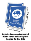 Safety Helmets Must Be Worn A-Frame Signs, Decals, or Panels