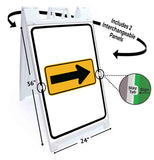 Sharp Curve to Right A-Frame Signs, Decals, or Panels