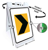 Sharp Curve To Right A-Frame Signs, Decals, or Panels
