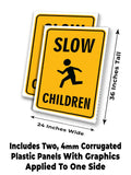 Slow Children A-Frame Signs, Decals, or Panels