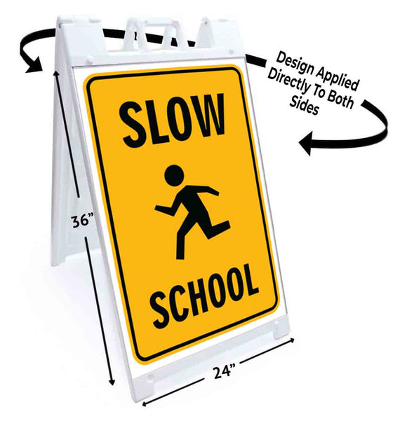 Slow School A-Frame Signs, Decals, or Panels