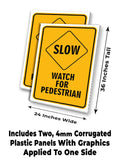 Slow Watch For Pedestrians A-Frame Signs, Decals, or Panels