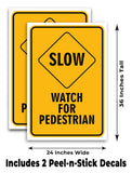 Slow Watch For Pedestrians A-Frame Signs, Decals, or Panels