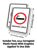 Smoking Area A-Frame Signs, Decals, or Panels