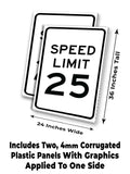 Speed Limit 25 A-Frame Signs, Decals, or Panels