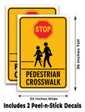 Stop Pedestrian Crosswalk A-Frame Signs, Decals, or Panels