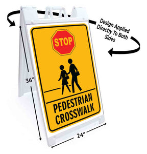 Stop Pedestrian Crosswalk A-Frame Signs, Decals, or Panels