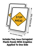 Stop Ahead A-Frame Signs, Decals, or Panels