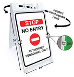 Stop No Entry A-Frame Signs, Decals, or Panels