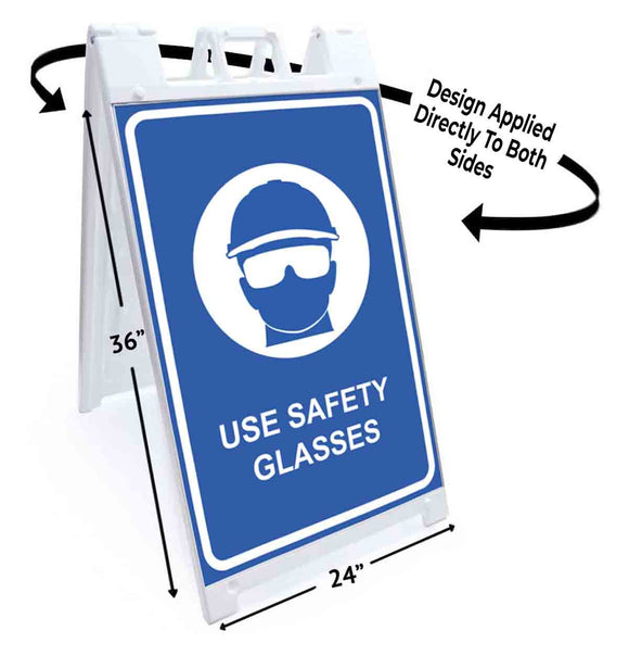 Use Safety Glasses A-Frame Signs, Decals, or Panels