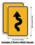 Winding Road Left A-Frame Signs, Decals, or Panels