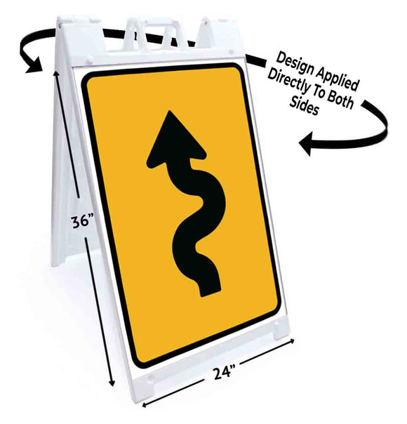 Winding Road Left A-Frame Signs, Decals, or Panels