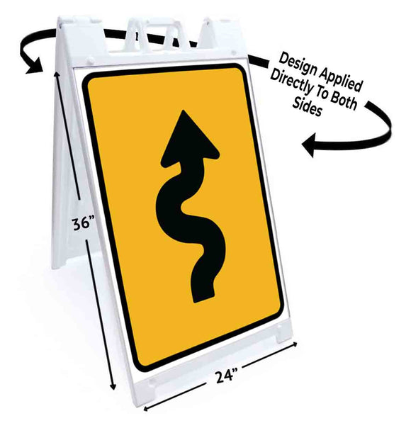 Winding Road Right A-Frame Signs, Decals, or Panels